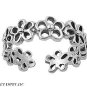 Italian .925 Sterling Silver Plumeria Design Toe Ring-TR002