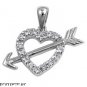 14MM .925 STERLING SILVER LARGE HEART ARROW LOVING CZ HUMMINGBIRD PENDANT