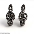 BLACK on BLACK Finish Musical Song Symbol Black CZ Earrings-E124