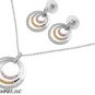31MM XL Sterling Silver PINK, YELLOW TOPAZ CLEAR CZ HOOPS Pendant Earring Combo