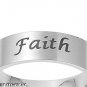 6MM 316L STAINLESS STEEL CURSIVE STYLE "FAITH LOVE HOPE" BAND RING 5-12