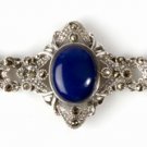 7.5 Italian .925 Sterling Silver  DESIGNER MARCASITE BRACELET W/ BLUE OPAL
