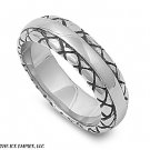 7MM TWO TONED RIBBED HEAD DESIGN STAINLESS STEEL RING SIZE 8-14