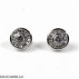 12MM MENS CIRCLE CLEAR CZ HIP HOP Silver Stud Earring