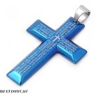 59MM 316L STAINLESS STEEL BLUE CROSS PENDANT