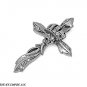 31MM 316L STAINLESS STEEL LARGE CROSS W/ SKULL PENDANT