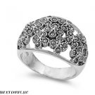 16MM .925 ITALIAN Sterling Silver Marcasite Ring SIZE 6-9