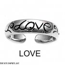 Italian .925 Sterling Silver LOVE ENGRAVED Design Toe Ring-TR003