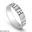 6MM .925 STERLING SILVER FAITH LOVE HOPE ENGRAVED BAND RING SIZE 4-9