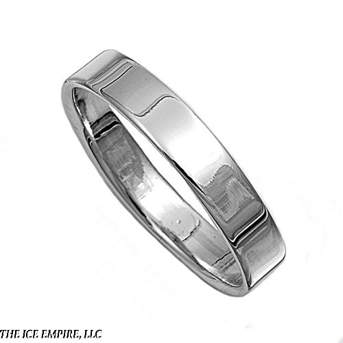 4MM ITALIAN Sterling Silver Flat CIGAR Wedding Band Finger-Thumb-Toe ...