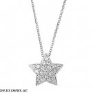 15MM .925 ITALIAN CLEAR CZ STAR PENDANT W/ NECKLACE
