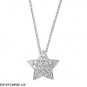 15MM .925 ITALIAN CLEAR CZ STAR PENDANT W/ NECKLACE