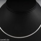 2MM STERLING SILVER ITALIAN OMEGA FLAT NECKLACE 16 18 INCHES C-OMEGA FLAT