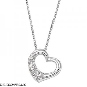 22MM .925 Sterling Silver LARGE HEART CZ Pendant w/ 16"+1 Necklace Chain COMBO
