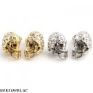 15MM 14K GOLD or WHITE GOLD/SILVER TONE FOOTBALL HELMET FULLY STUDDED CZ