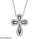 27MM .925 Silver LARGE CATHOLIC CROSS CZ Pendant w/ 16"+1 Necklace Chain COMBO