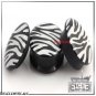 PAIR OF BLACK & WHITE WILD ZEBRA PRINT GAUGE ACRYLIC SCREW EAR PLUGS 1/2-1 EP078