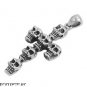37MM .925 STERLING SILVER SKULL CROSS PENDANT W/ OXIDIZED FINISH