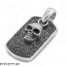 46MM STAINLESS STEEL SKULL DOG TAG PENDANT