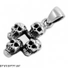 19MM STAINLESS STEEL SKULL PENDANT W/ OXIDIZED FINISH