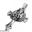 47MM STAINLESS STEEL SKULL DAGGER PENDANT