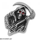 38MM LARGE STAINLESS STEEL SILVER CHOPPER CROSS SKULL & BONES MOTORCYCLE PENDANT