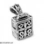 12MM .925 STERLING SILVER ELEGANT TREASURE BOX W/ CROSS LOCKET PENDANT