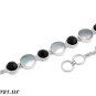 14MM 7" .925 Sterling Silver BLACK ONYX AND MOTHER OF PEARL DESIGNER BRACELET