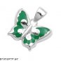 12mm STERLING SILVER BUTTERFLY JADE PENDANT