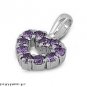 7MM .925 STERLING SILVER LARGE LAVENDER HEART LOVING PENDANT