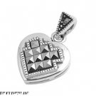 21MM .925 STERLING SILVER LARGE MARCASITE HEART LOVING PENDANT
