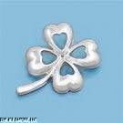 20MM .925 STERLING SILVER LARGE IRISH CLOVER HEART CZ LOVING PENDANT FRIENDSHIP
