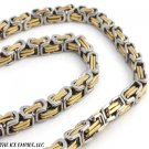 8mm Mechanic Stainless Steel 21" Chain Titanium Gold Plated w/ "8 Bracelet Combo