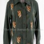New Quacker Factory Velvet Hunter Green Embroidered Giraffe Top Size M, Medium