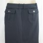 New Hot Kiss Dark Gray Strech Skirt with Belt Front Zipper Junior Size 11