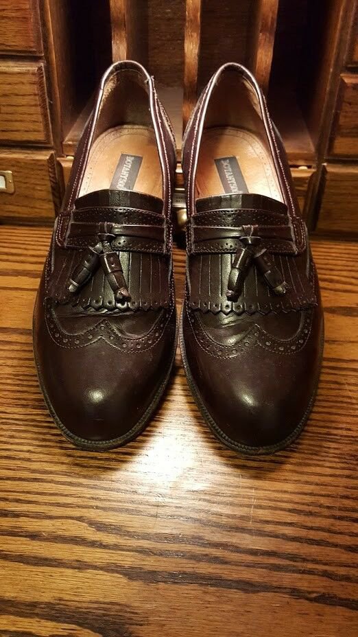 Botany 500 Cordovan Leather Wing Tip Tassel Loafer Slip Ons Mens Size 9.5 M