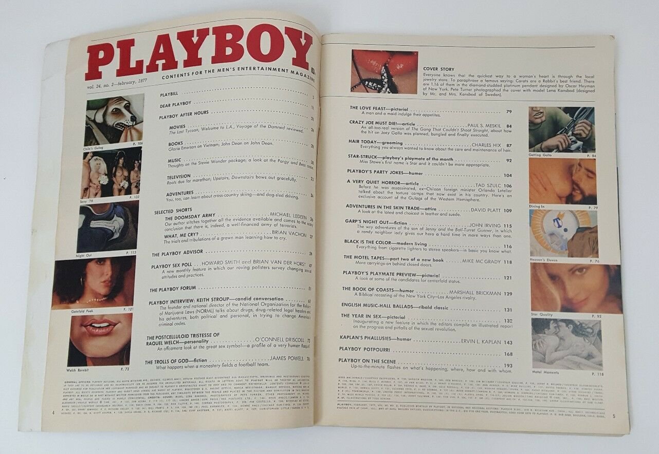 Playboy February 1977 Feb 77 Raquel Welch Star Stowe John Irving James ...