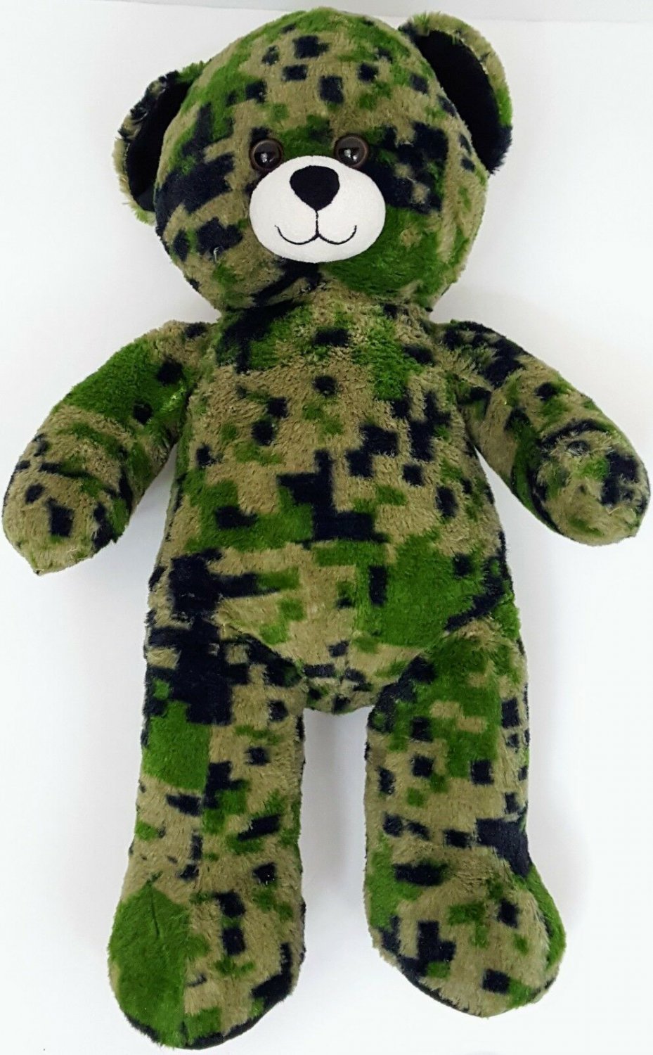 Build A Bear Black Green Brown Digital Camo Camoflauge Plush Teddy Bear 18