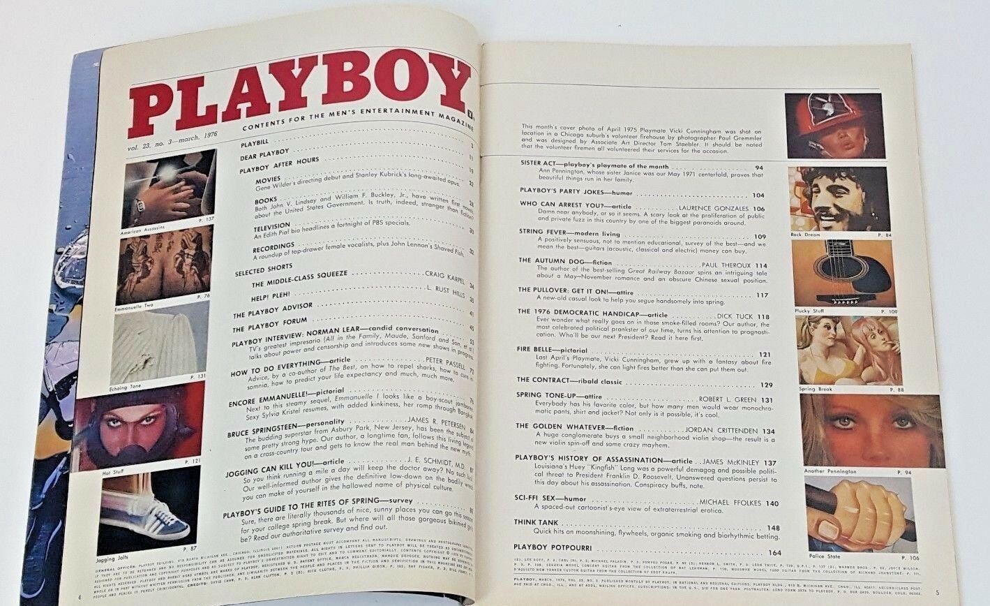 Playboy march 1976 Bruce Springsteen Norman Lear Ann Victoria Pennington