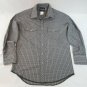 Wrangler Pearl Snap Blue Gray Plaid Long Sleeve Western Shirt Mens M