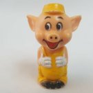 Vintage 1970's Walt Disney Hard Plastic PVC Pencil Topper 3 Little Pigs Yellow