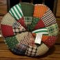 Lot of 2 Fall Autumn Decorations Patchwork Plush Pumpkin Wicker Cornucopia