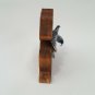 Hand Crafted & Painted Cut Out Wood Sad Puppy Dog Primitive Decor Fabric Bow