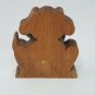 Hand Crafted & Painted Cut Out Wood Sad Puppy Dog Primitive Decor Fabric Bow