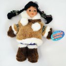 Alaskan Friends Traditional Alaska Eskimo Doll  with Light Fur Parka 9" Tall