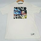 NIKE Lebron James LBJ King Is King Neon Lights Miami White Large Tee T-Shirt