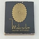 Matchbox Matchbook Cover Mikado Theatre Restaurant Akasaka Tokyo Japan Black