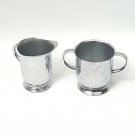 Vintage Silver Tone Stainless Steel Chrome Creamer and Sugar Bowl Set