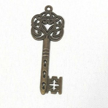 Antique Style Skeleton Key Charm Pendant