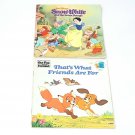 Vintage Lot of 2 Golden Look Books Walt Disney Snow White Seven Dwarfs Fox Hound